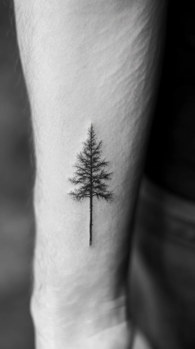 Minimalistic Tree Tattoo: Nature's Elegance on Your Skin