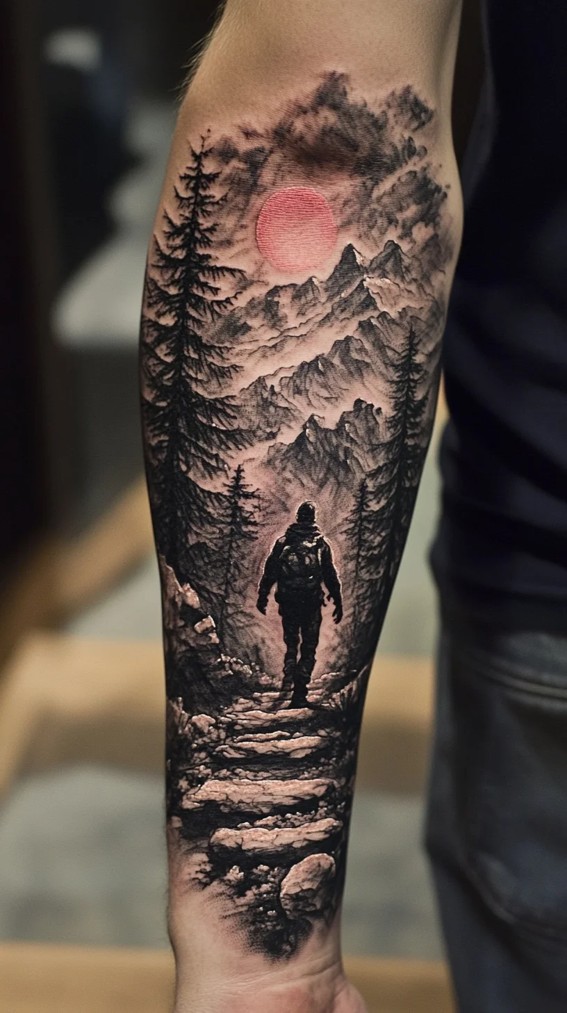 Nature-Inspired Adventure: Stunning Landscape Tattoo for the Bold Spirit