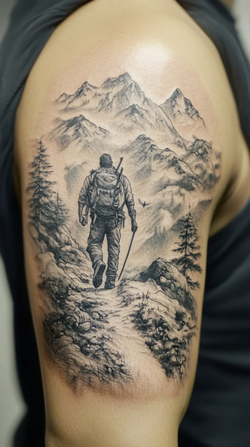 Nature-Inspired Adventure: Stunning Outdoor Landscape Tattoo for the Bold Explorer