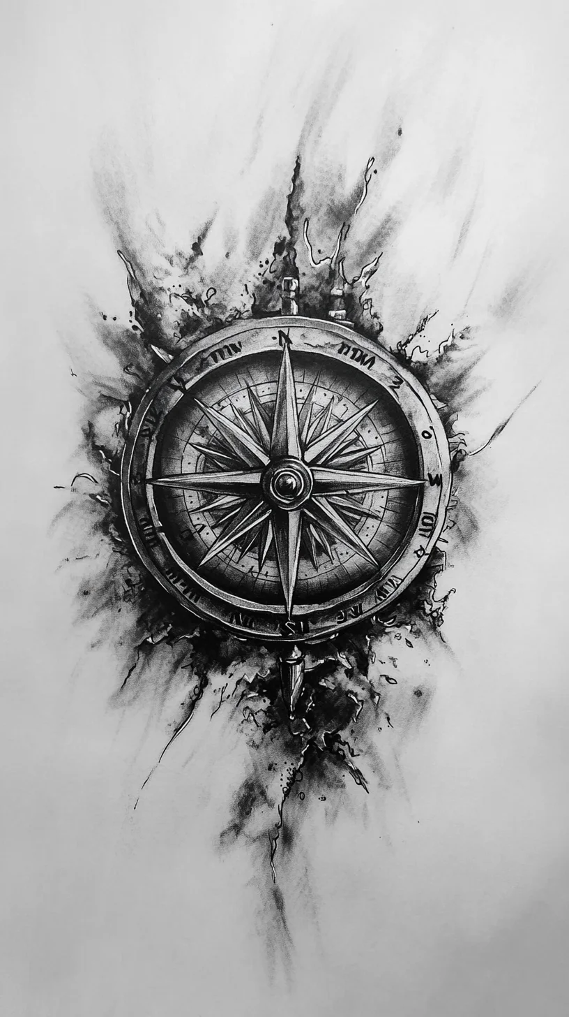 Navigate Life with a Stunning 3D Compass Tattoo: A Symbol of Direction and Adventure