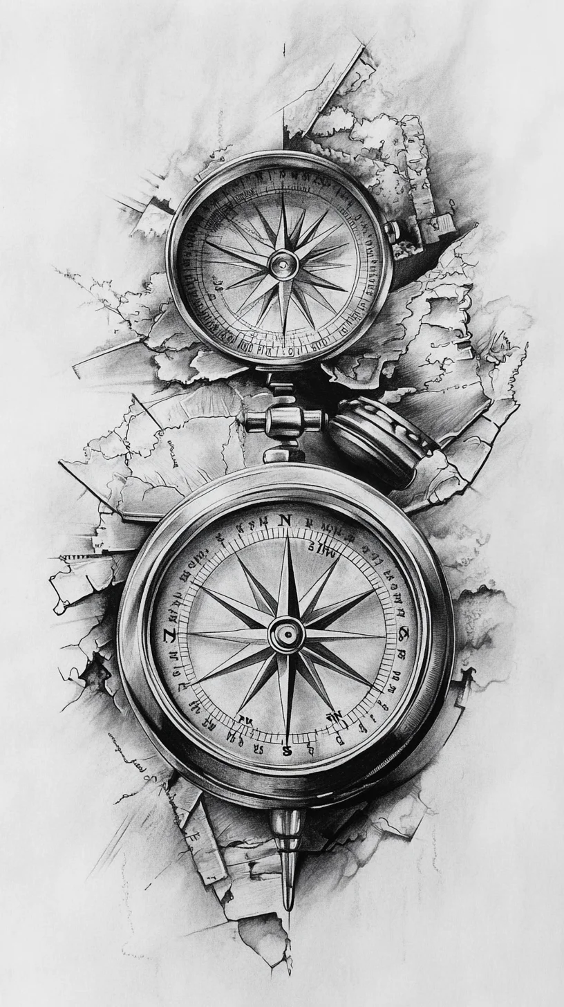 Navigate Your Style: Timeless Compass Tattoo Design for Adventure Seekers