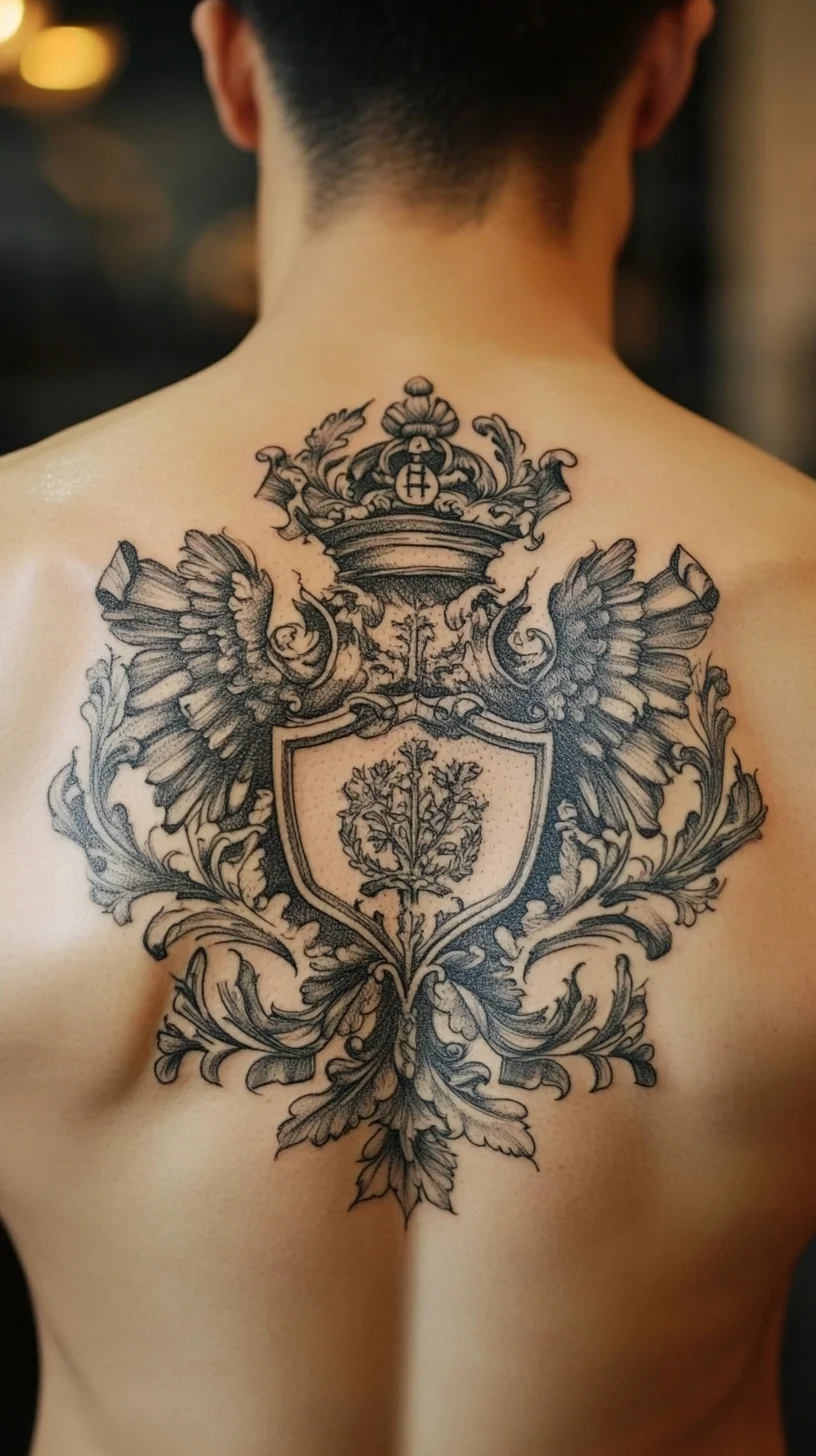 Regal Elegance: A Majestic Crest Tattoo That Tells Your Story