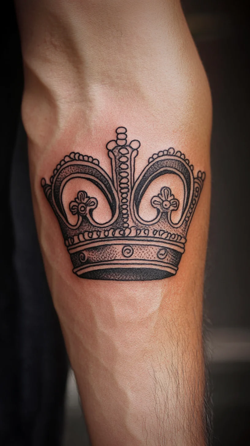 Regal Ink: Embrace Your Inner Royalty with This Crown Tattoo Design