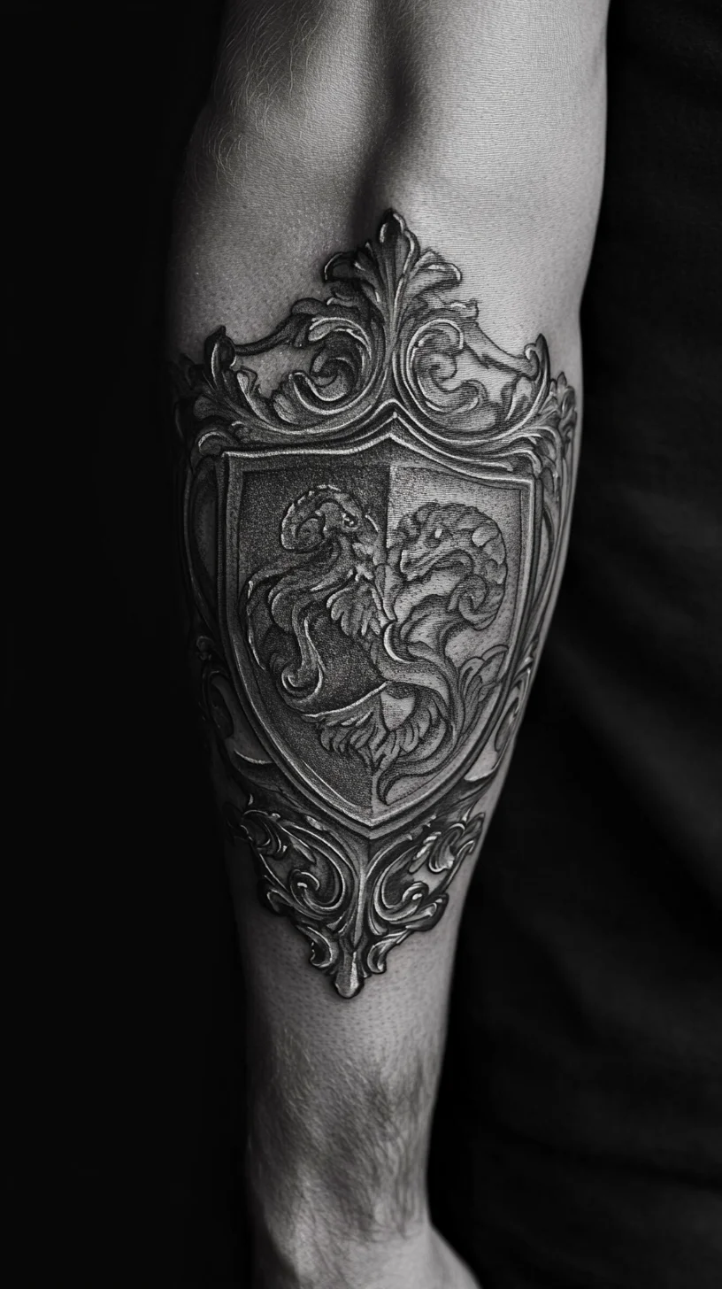 Regal Lion Shield Tattoo: A Bold Statement of Strength and Heritage