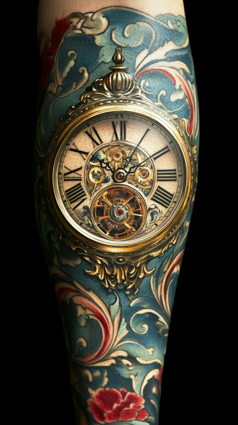 Timeless Elegance: A Stunning Clock Tattoo That Tells Your Story