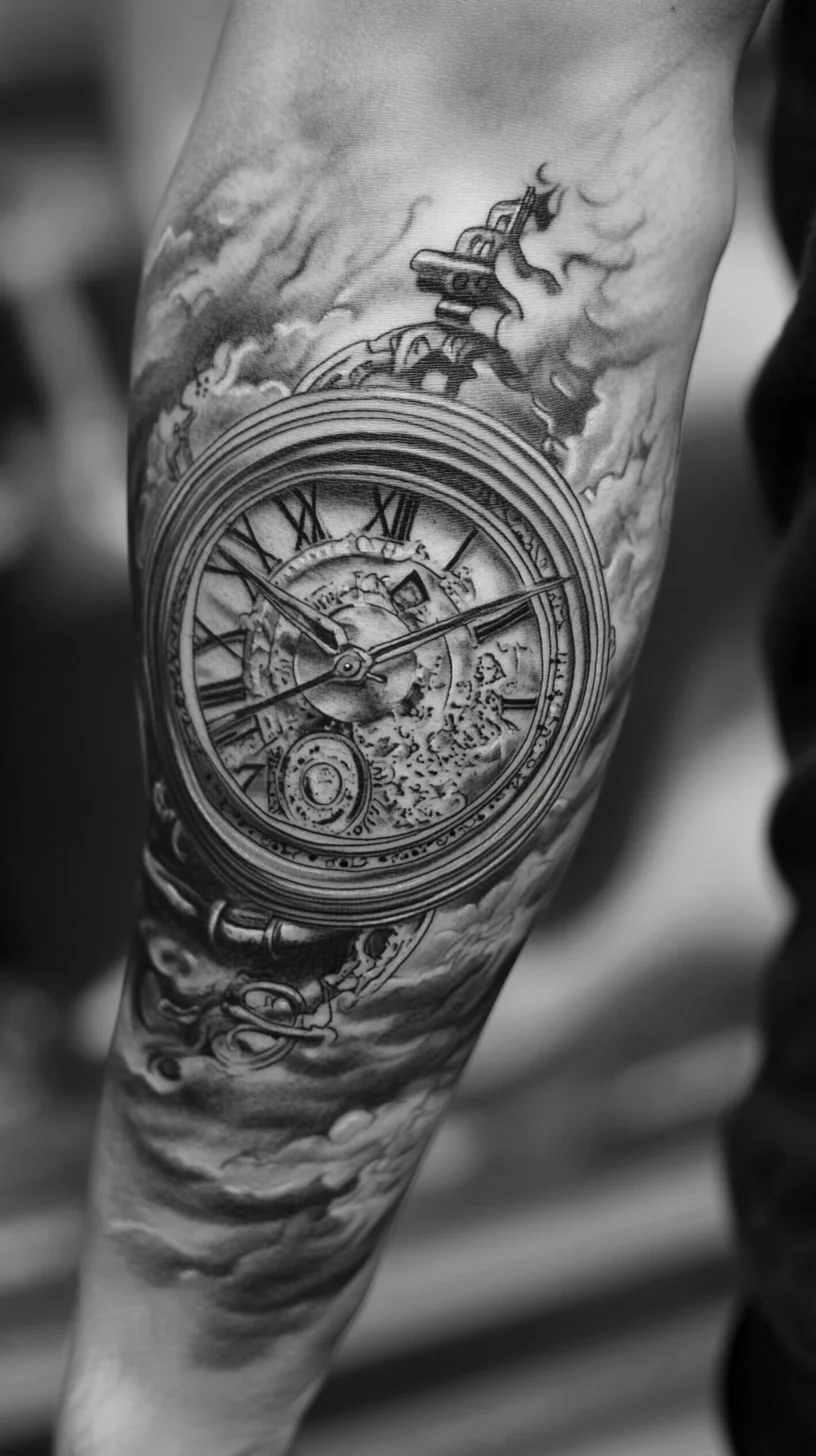 Timeless Elegance: The Intricate Clock Tattoo Design