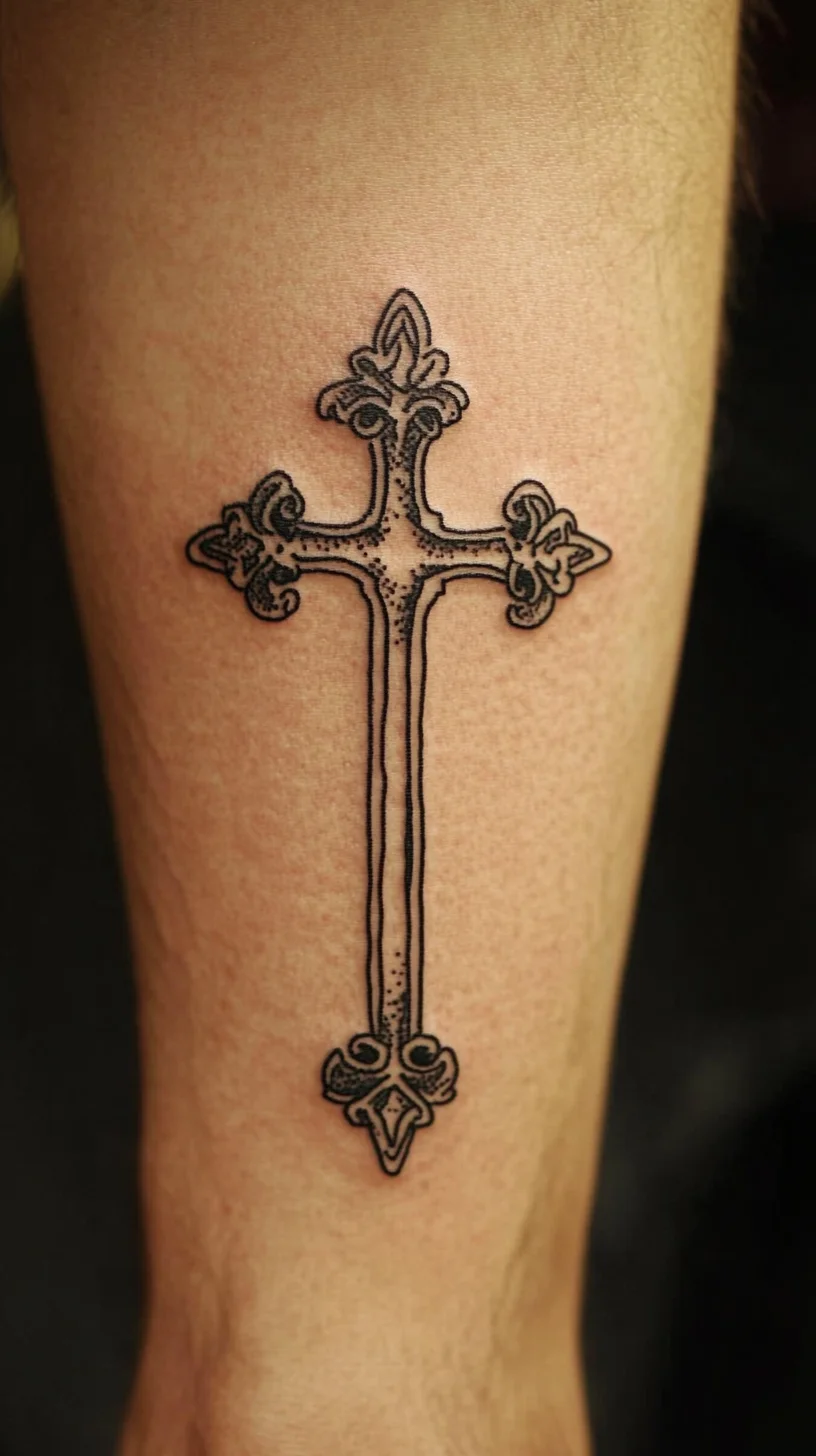 Timeless Elegance: The Intricate Gothic Cross Tattoo Design