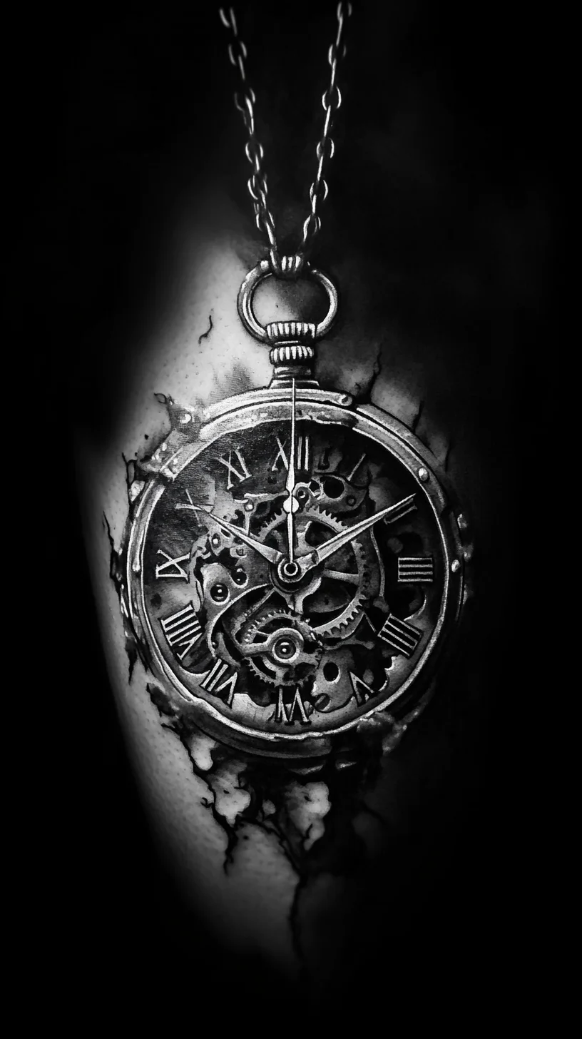 Timeless Elegance: The Intricate Steampunk Clock Tattoo Design