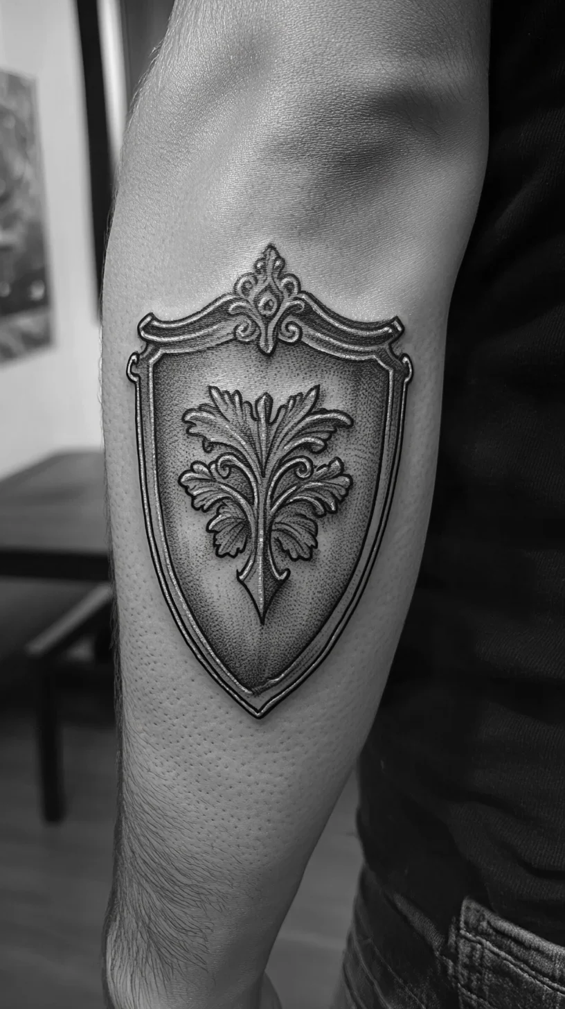 Timeless Elegance: The Majestic Shield Tattoo That Tells Your Story