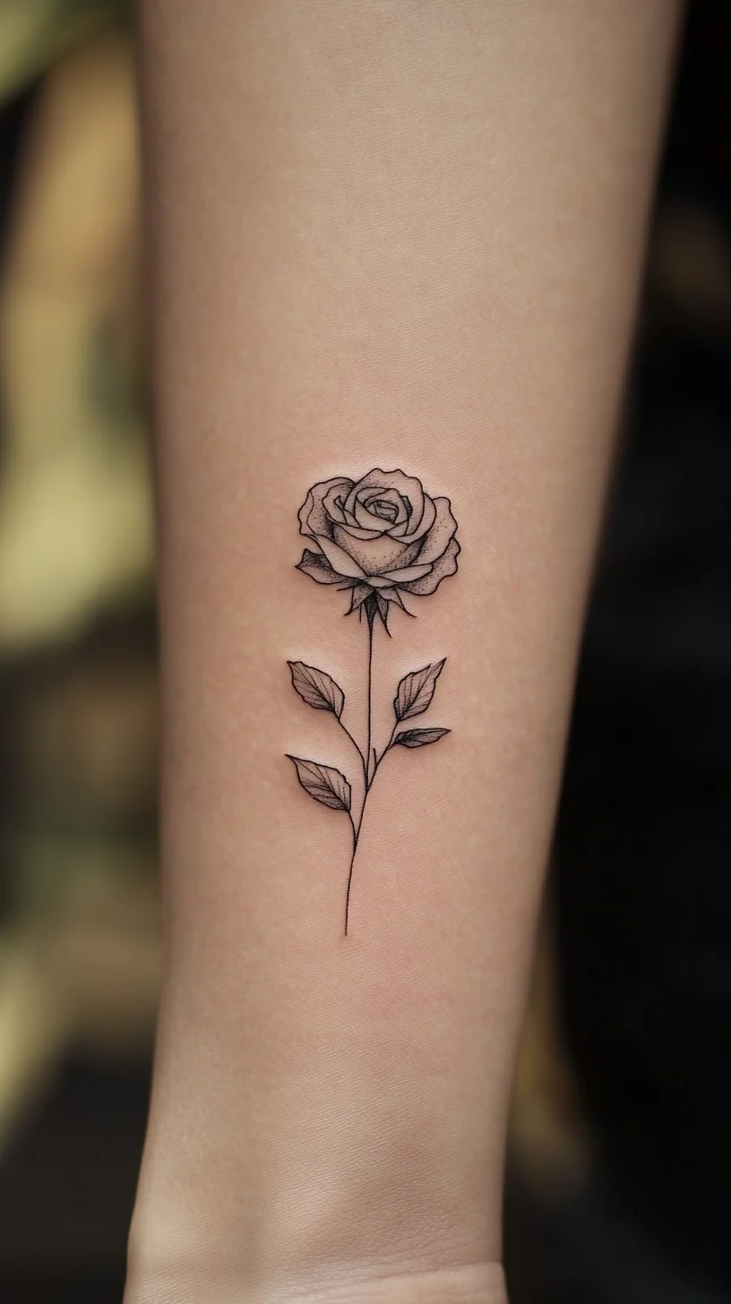 Timeless Elegance: The Minimalist Black Rose Tattoo for Effortless Style