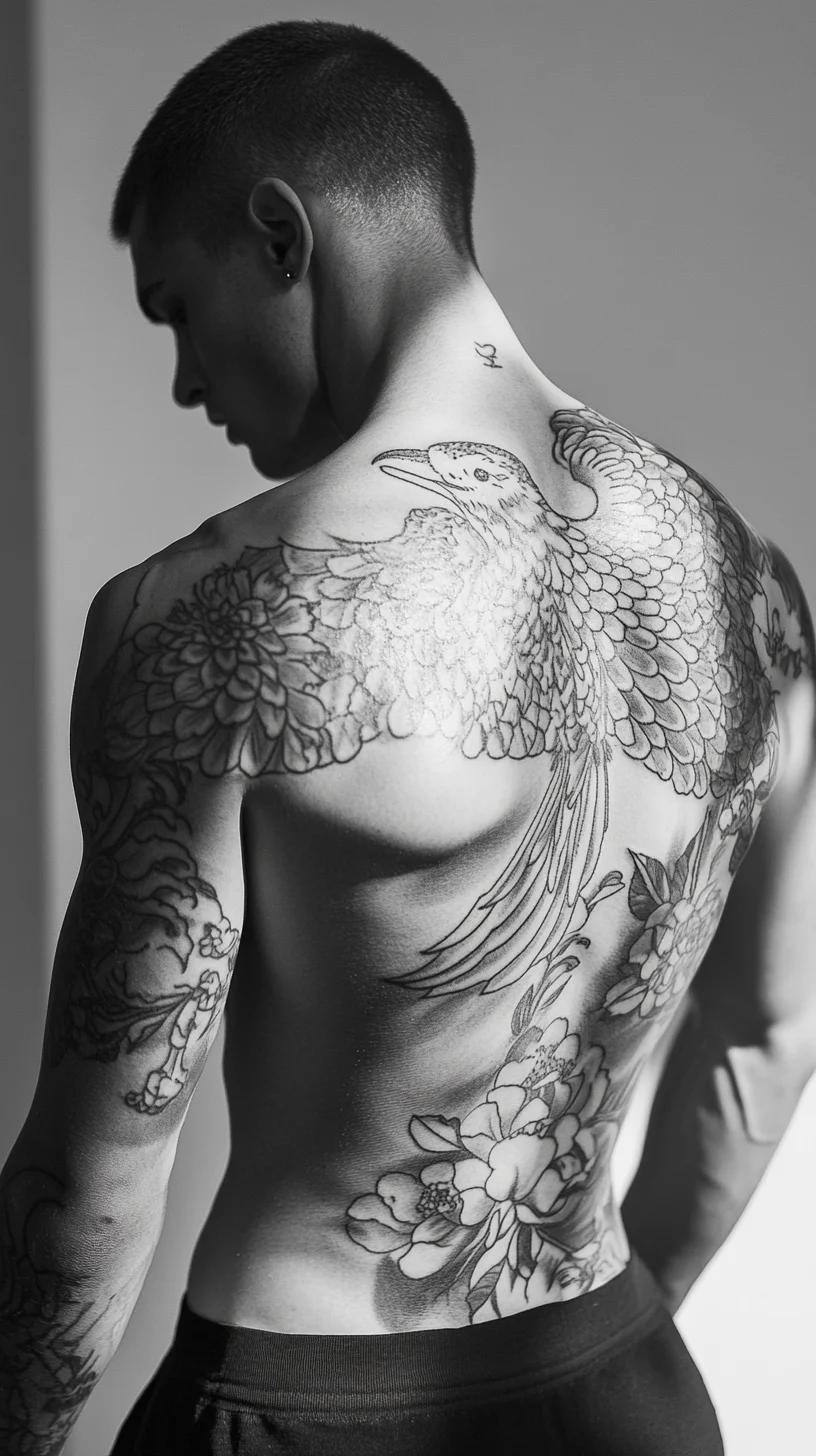 Transformative Ink: The Majestic Phoenix Tattoo That Takes Center Stage