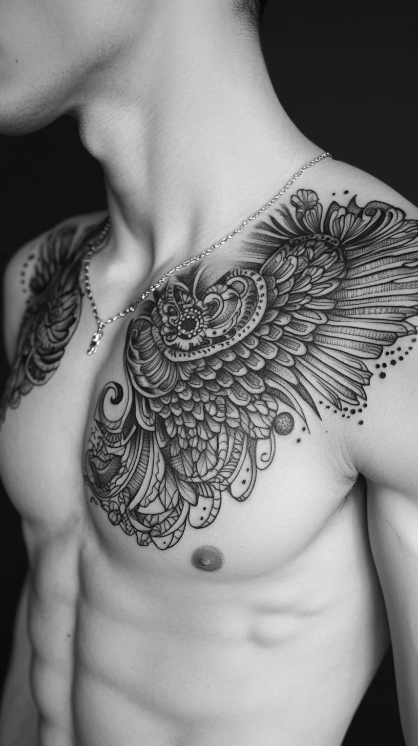 Unleash Your Inner Myth: Stunning Black Ink Winged Tattoo for Bold Statements