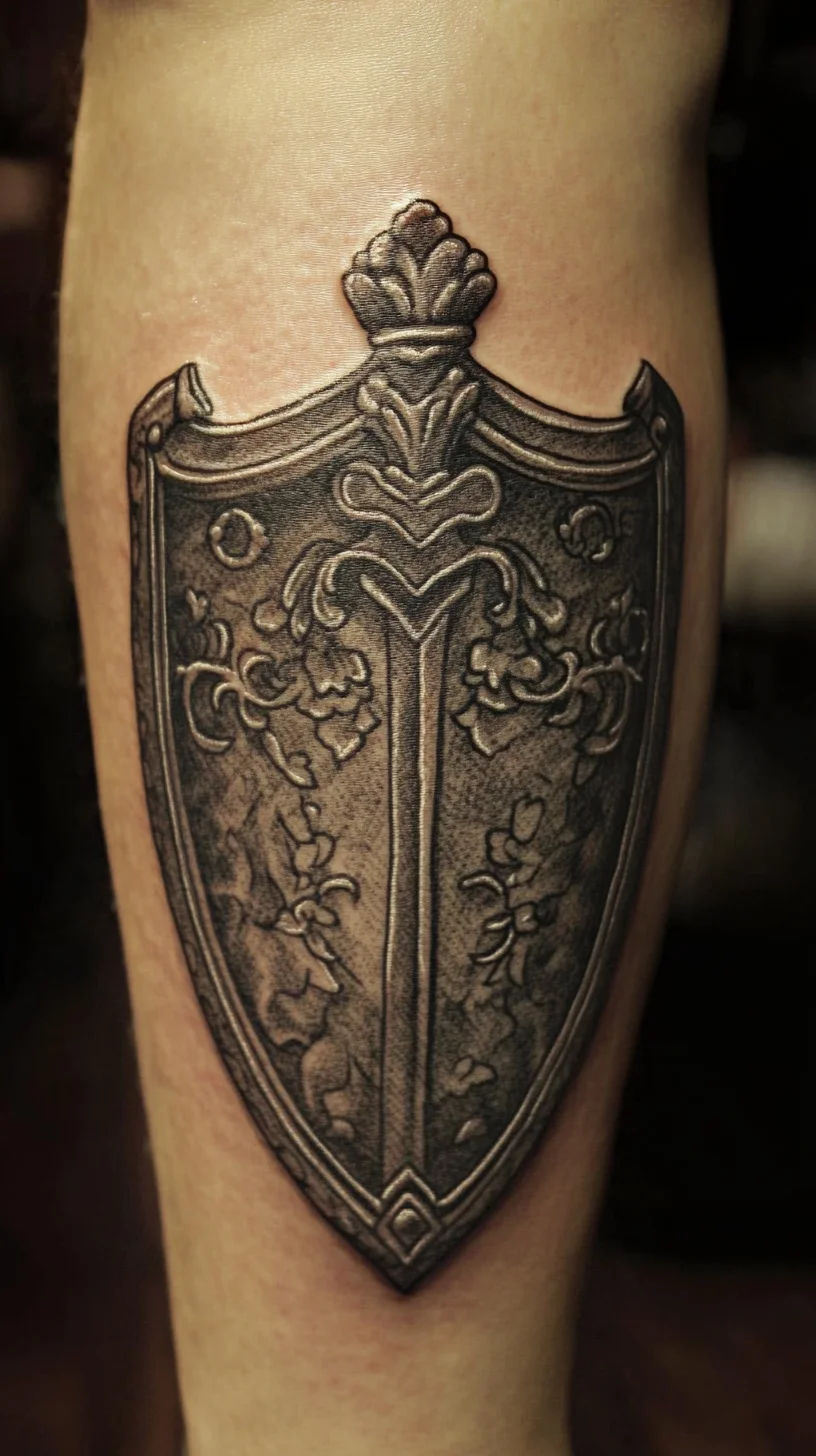 Unveil Your Inner Warrior with a Stunning Shield Tattoo Design