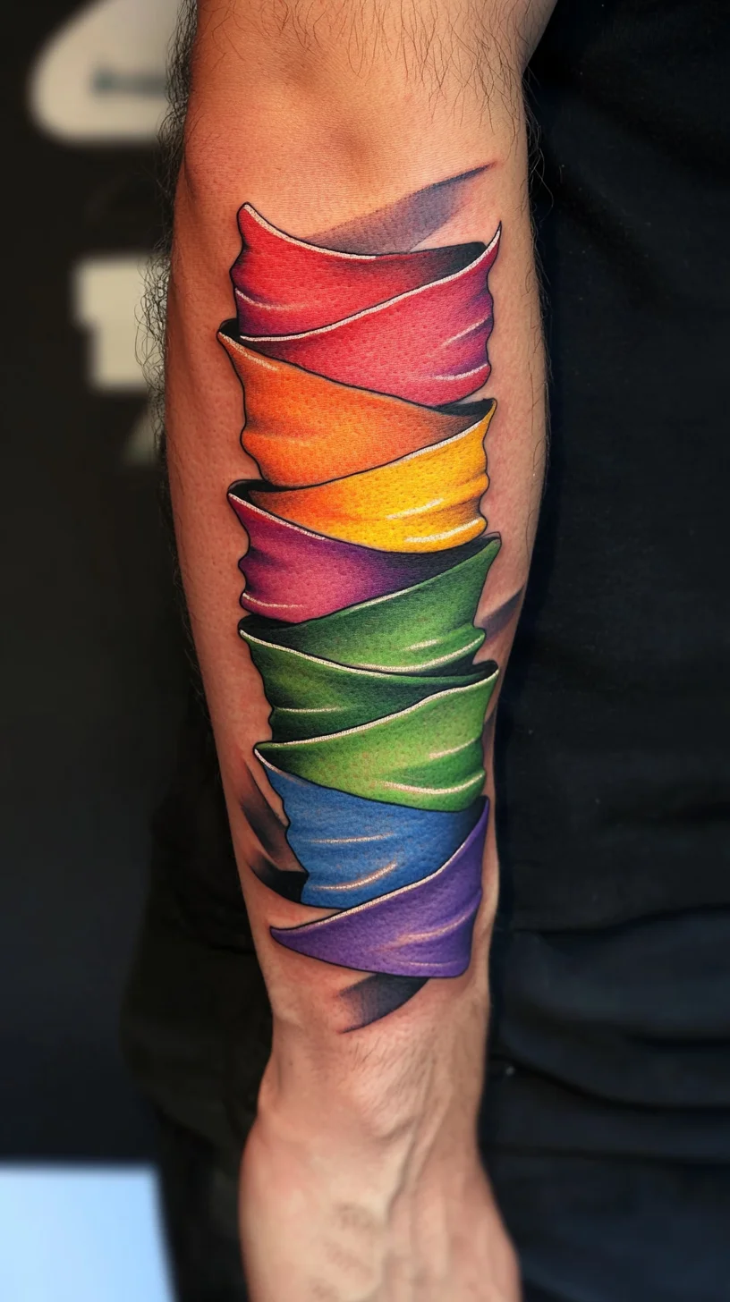 Vibrant Ribbon Tattoo: A Colorful Expression of Identity and Creativity