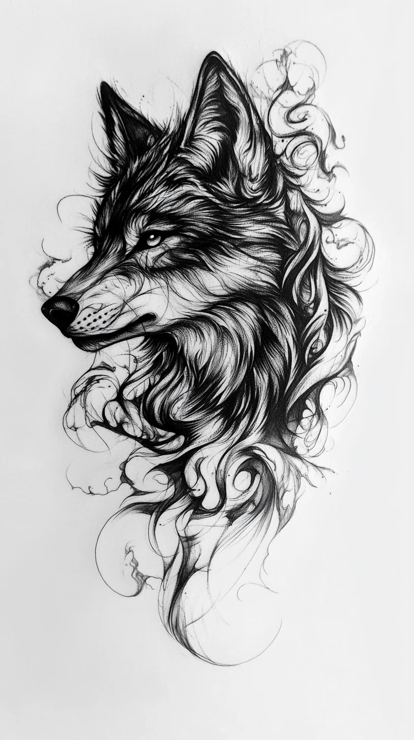 Wild Elegance: Stunning Wolf Tattoo Design for the Boldly Artistic